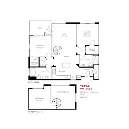 2 bed two bathroom floorplan with deck at Metropolis Apartments, IRVINE