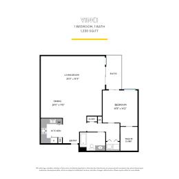 Vinci Floor Plan at La Jolla Crossroads Apartments, San Diego