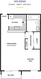 Soledad Floor Plan at Pacific Bay Club Apartments, San Diego California