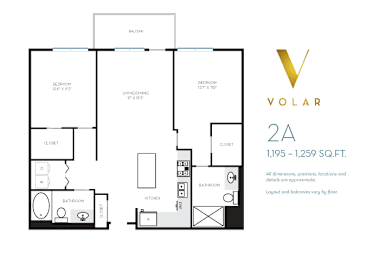 2A Floor Plan at Volar Apartments, Irvine