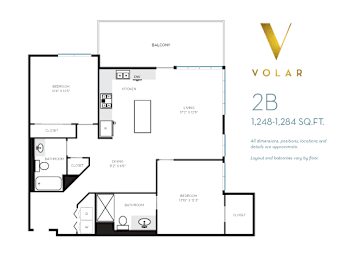 2B Floor Plan at Volar Apartments, California
