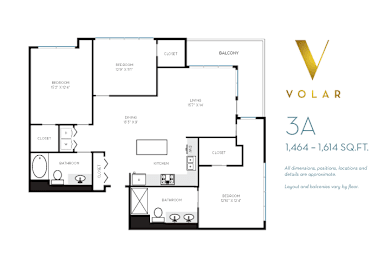 3A Floor Plan at Volar Apartments, California, 92612