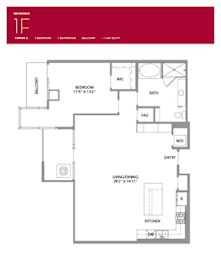 1F Floor Plan at LUX by Garden*, San Diego, CA