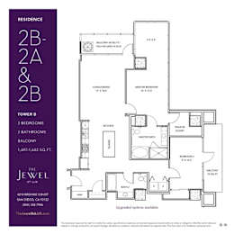 2B-2 Floor Plan at LUX by Garden*, San Diego