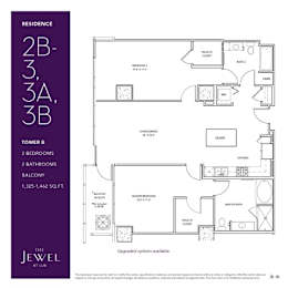 2B-3 Floor Plan at LUX by Garden*, San Diego, California