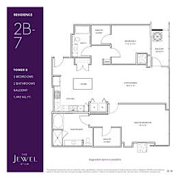 2B-7 Floor Plan at LUX by Garden*, San Diego, CA, 92122