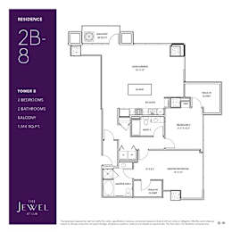 2B-8 Floor Plan at LUX by Garden*, San Diego, CA