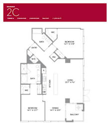 2C Floor Plan at LUX by Garden*, California