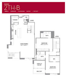 2TH-B Floor Plan at LUX by Garden*, San Diego, CA