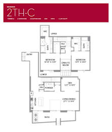 2TH-C Floor Plan at LUX by Garden*, San Diego, California