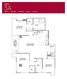 3A Floor Plan at LUX by Garden*, California