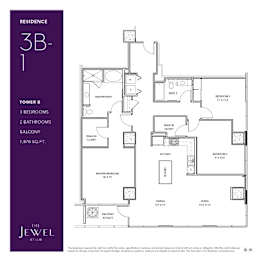 3B1 Floor Plan at LUX by Garden*, San Diego, CA