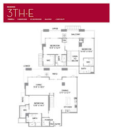 3TH-E Floor Plan at LUX by Garden*, San Diego, CA, 92122