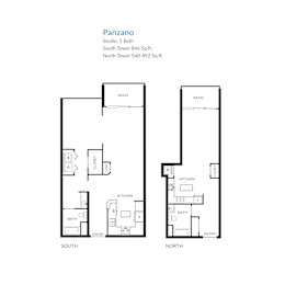 Panzano Floor Plan at Towers at Costa Verde Apartments, California