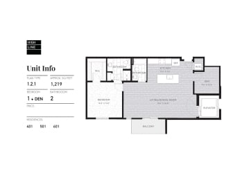 the floor plan of unit into residences