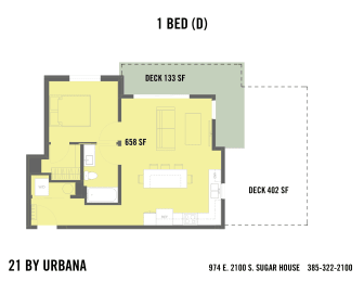  Floor Plan 1 BED (1D)
