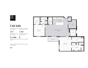 the floor plan of unit into residences