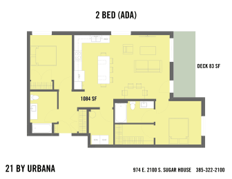  Floor Plan 2 BED (2I-ADA)