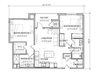 A black and white image of a floor plan for a house.