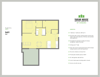 a floor plan of a house with a bedroom and a living room at Sugar House Apartments By Urbana, Salt Lake City, UT, 84105