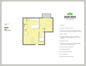 a sample of a floor plan of a house at Sugar House Apartments By Urbana, Salt Lake City, UT, 84105