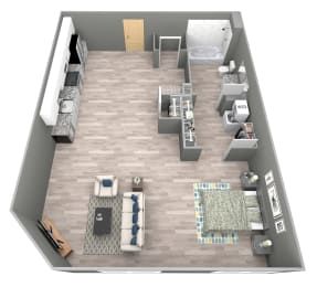 Baldwin II - 3D Floor Plan - The Flats