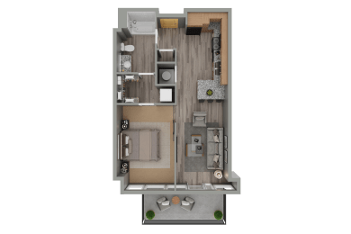 a floor plan of a house with a bedroom and a bathroom