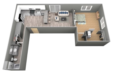 Colby - 3D Floor Plan - The Flats