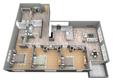 Fremont - 3D Floor Plan - The Flats