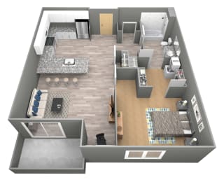 Holdredge IV - 3D Floor Plan - The Flats