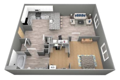Holdredge II - 3D Floor Plan - The Flats