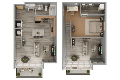 a floor plan of two different layouts of a house