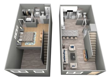 Lexington I - 3D Floor Plan - The Flats