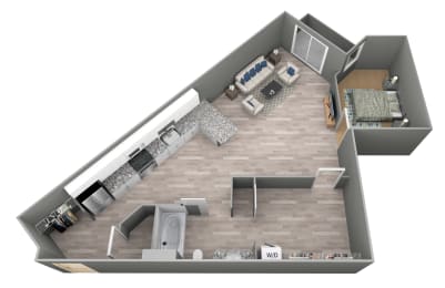 Merrill - 3D Floor Plan - The Flats