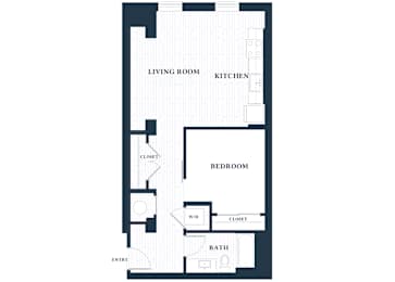 0S10A - Studio - 1 Bath - Brentford at the Mile - 2D Floor Plan