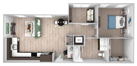 Floor Plan  La Via A05 - 1 bedroom - 1 bath - 2D floor plan