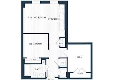 A0S7 - Studio - 1 Bath - Brentford at the Mile - 2D Floor Plan