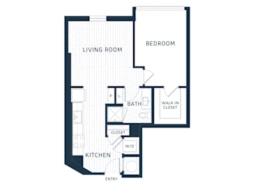A106 - 1 Bed - 1 Bath - Brentford at the Mile - 2D Floor Plan