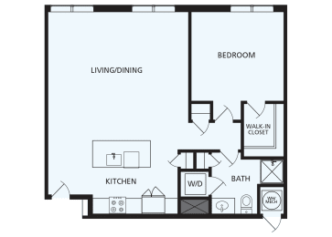 Lansdale Station Apartments A10 floor plan - 1 bed 1 bath
