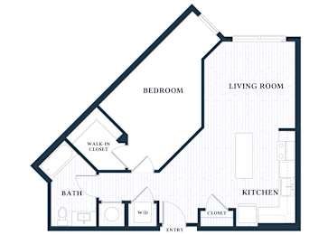 A19A - 1 Bed - 1 Bath - Brentford at the Mile - 2D Floor Plan