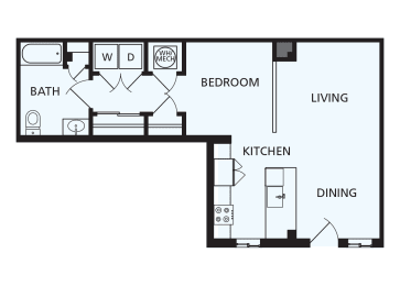 Lansdale Station Apartments A1 floor plan - studio