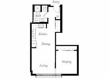 A1 - 1 Bed -1 Bath - 632 Sq Ft - 2D - Willow Apartments