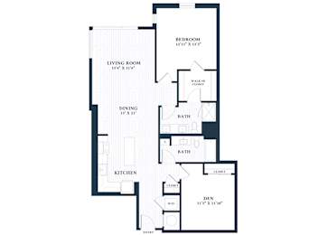 A27A - 1 Bed - 1 Bath - Brentford at the Mile - 2D Floor Plan