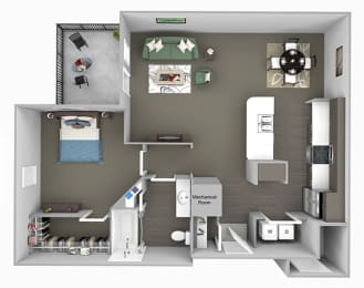 The Fairways - A3 Spanish Bay - 1 Bedroom 1 Bath - 3D