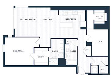 A503 - 1 Bed - 1 Bath - 1 Den - Brentford at the Mile - 2D Floor Plan
