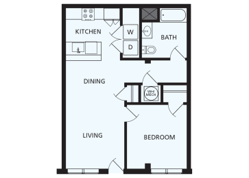 Lansdale Station Apartments A6 floor plan - 1 bed 1 bath