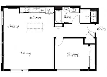 A6 - 1 Bed -1 Bath - 893 Sq Ft - 2D - Willow Apartments