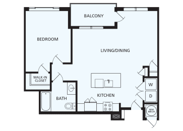 Lansdale Station Apartments A7 floor plan - 1 bed 1 bath