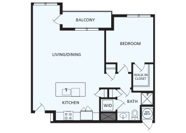 Lansdale Station Apartments A8 floor plan - 1 bed 1 bath