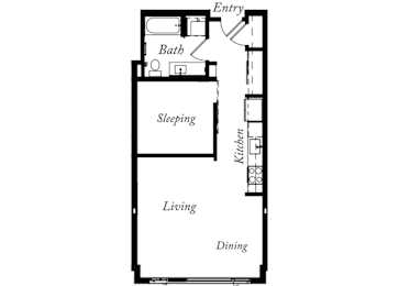 AR - 1 Bed -1 Bath - 622 Sq Ft - 2D - Willow Apartments